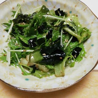 簡単！レタス水菜ワカメのチョレギサラダ